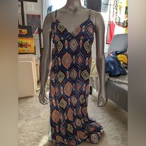 Womens Forever 21 Summer Dress Sz M Medium Colorful V Neck Very Nice Must See